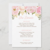 Invitation Itinéraire du week-end de la Bachelorette rose (Dos)