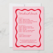 Invitation Itinéraire du week-end de la Bachelorette rose et (Dos)