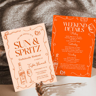 Invitation Itinéraire du week-end de la Bachelorette Sun et S
