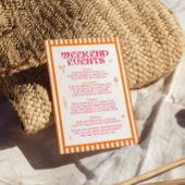 Invitation Itinéraire du week-end de la Bachelorette Sun et S