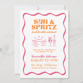 Invitation Itinéraire du week-end de la Bachelorette Sun et S (Devant)