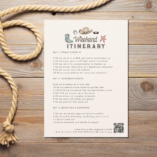 Invitation Itinéraire du week-end de la coiffure côtière