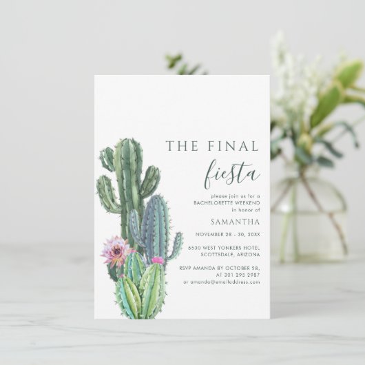 Invitation Itinéraire du week-end de la Fiesta Bachelorette (Debout devant)