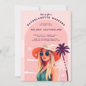 Invitation Itinéraire du week-end de la plage Retro (Devant)