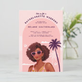 Invitation Itinéraire du week-end de la plage Retro (Debout devant)