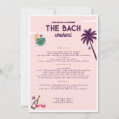 Invitation Itinéraire du week-end de la plage Retro (Dos)