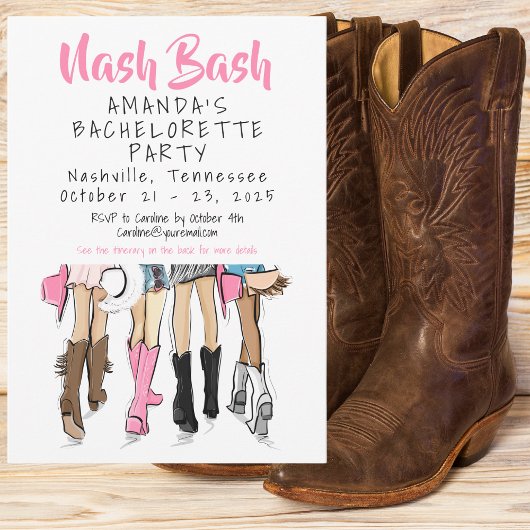 Invitation Itinéraire du week-end de Nashville Nash Bash