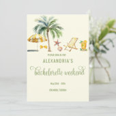 Invitation Itinéraire du week-end de plage tropical (Debout devant)