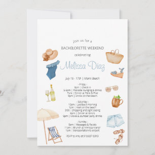 Invitation Itinéraire du week-end de plage tropicale