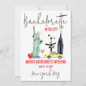 Invitation Itinéraire du week-end du Bachelorette de New York (Devant)