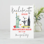 Invitation Itinéraire du week-end du Bachelorette de New York (Debout devant)