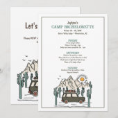 Invitation Itinéraire du week-end du Camp Bachelorette (Devant / Derrière)