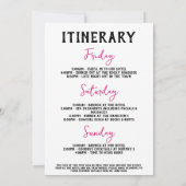 Invitation Itinéraire du week-end du rodéo de la Bachelorette (Dos)