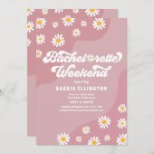 Invitation Itinéraire du week-end les années 70 bachelorette (Devant / Derrière)