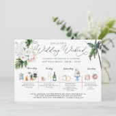 Invitation Itinéraire du week-end mariage | Plage tropicale (Debout devant)