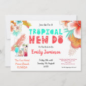 Invitation Itinéraire du week-end tropical (Devant)