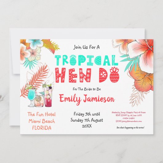 Invitation Itinéraire du week-end tropical (Devant)