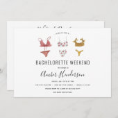 Invitation Itinéraire Lingerie Bachelorette (Devant / Derrière)