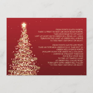 Invitation Itinéraire Mariage de Noël Rouge Or