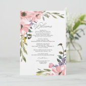 Invitation Itinéraire mariage - Lettre de bienvenue Rose de t (Debout devant)