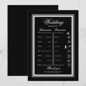 Invitation Itinéraire noir et blanc  (Devant / Derrière)