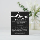 Invitation Itinéraire Noir Et Blanc Lovebirds Mariage (Debout devant)