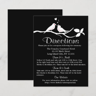 Invitation Itinéraire Noir Et Blanc Lovebirds Mariage