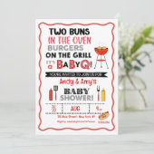 Invitation It's a Baby Q for Twins (Debout devant)