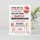 Invitation It's a Baby Q for Twins (Debout devant)