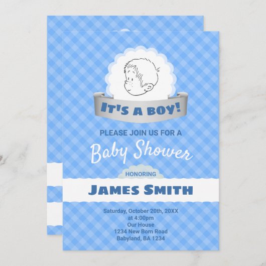 Invitation It's A Boy (Devant / Derrière)