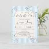 Invitation I'ts a Boy Baby Shower French theme (Debout devant)