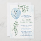 Invitation Its a Boy Celebration Navy Blue Balloon Baby Showe (Devant)