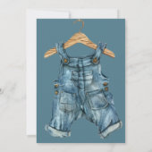 Invitation It's a Boy Denim Clothes Blue Jean Baby Shower (Dos)