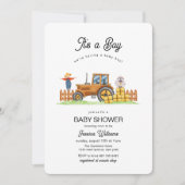 Invitation It's A Boy Framer Tractor Baby Shower  (Devant)