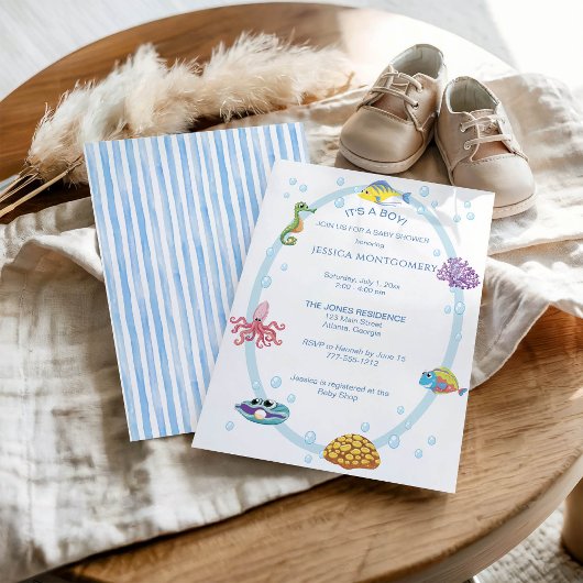 Invitation It's a Boy Under the Sea Baby Shower