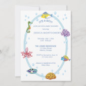 Invitation It's a Boy Under the Sea Baby Shower (Devant)
