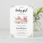Invitation It's a Girl Baby Clothes Baby Shower (Debout devant)