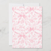 Invitation It's a Girl Pink Bow Toile Modern Baby Shower  (Dos)