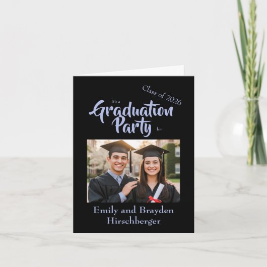 Invitation It's a Graduation Party - Black w/Photo (Devant)