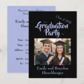 Invitation It's a Graduation Party - Black w/Photo (Devant / Derrière)