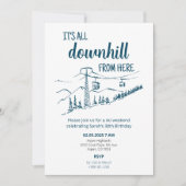 Invitation It's All Downhill from Here Ski Winter Birthday (Devant)
