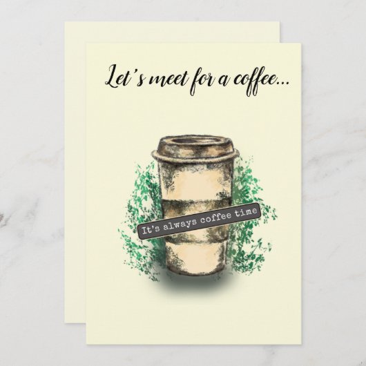 Invitation It's always coffee time (Devant / Derrière)