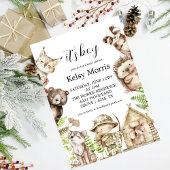 Invitation its boy Rustic Woodland Baby Shower Invite
