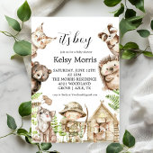 Invitation its boy Rustic Woodland Baby Shower Invite