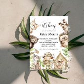 Invitation its boy Rustic Woodland Baby Shower Invite