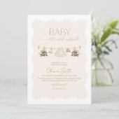 Invitation it's Cold Outside Baby Shower Beige Gender Neutral (Debout devant)