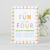INVITATION IT'S FUN TO BE FOUR, FOURTH BIRTHDAY  (Debout devant)