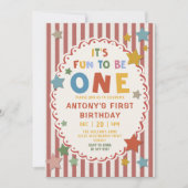 Invitation It's Fun to Be One Colorful 1st Birthday (Devant)
