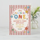 Invitation It's Fun to Be One Colorful 1st Birthday (Debout devant)
