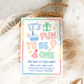 Invitation It's Fun to Be One Colorful 1st Birthday